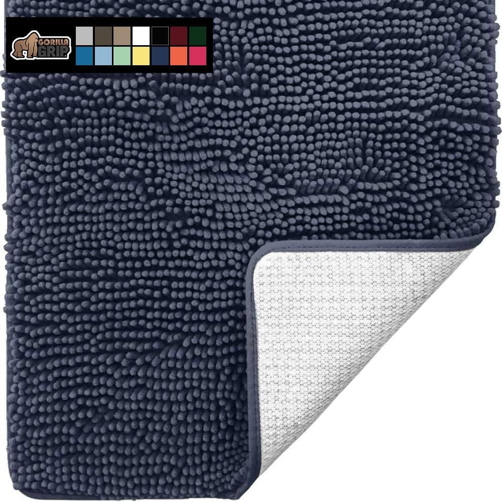 Gorilla Grip Bath Rug, 70x24, Thick Soft Absorbent Chenille