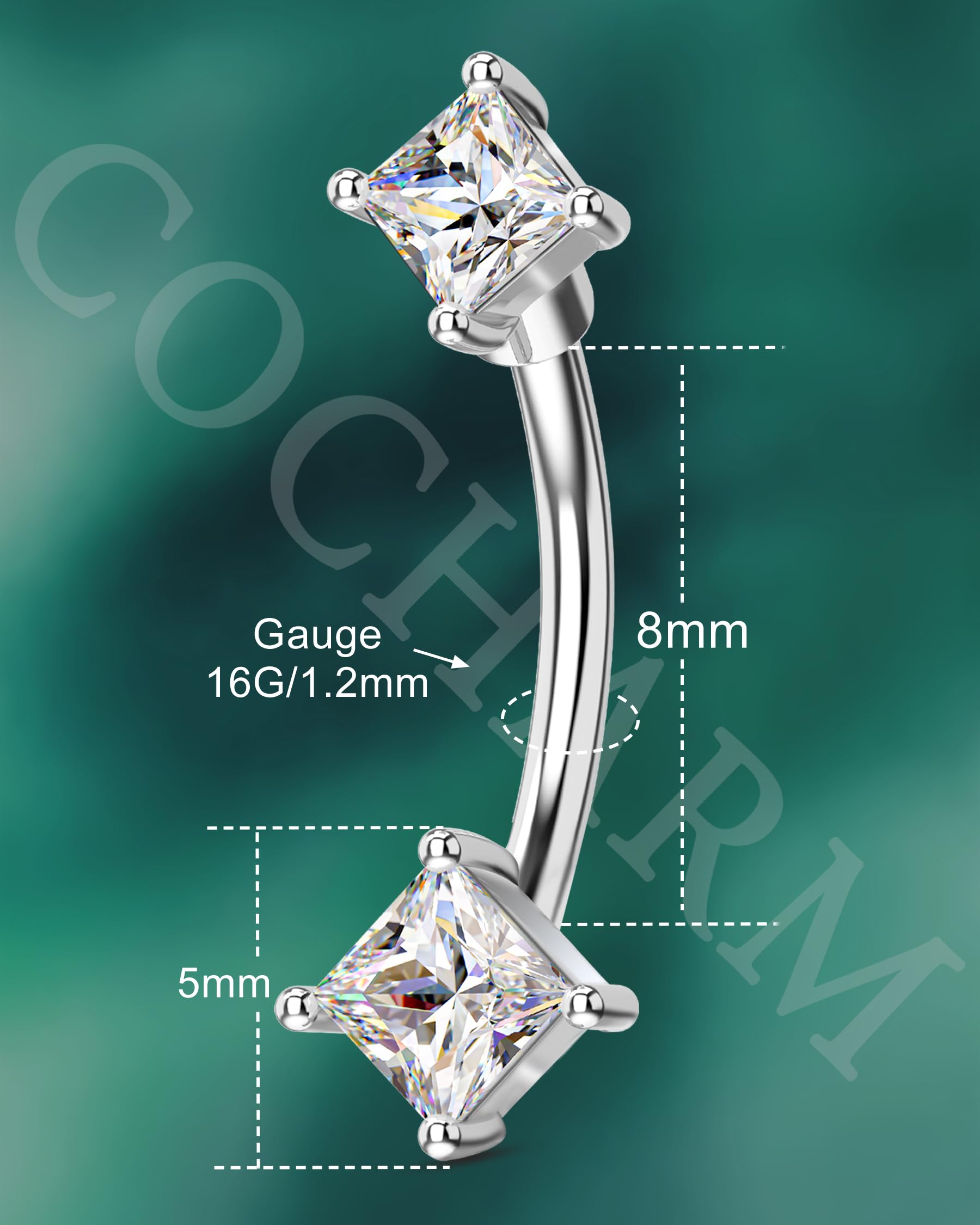 COCHARM Minimalist Rook Earrings 16G Rook Piercing Jewelry Stainless Steel Eyebrow Rings for Women Men Dainty Lobe Earrings 6/8MM: YG-6MM