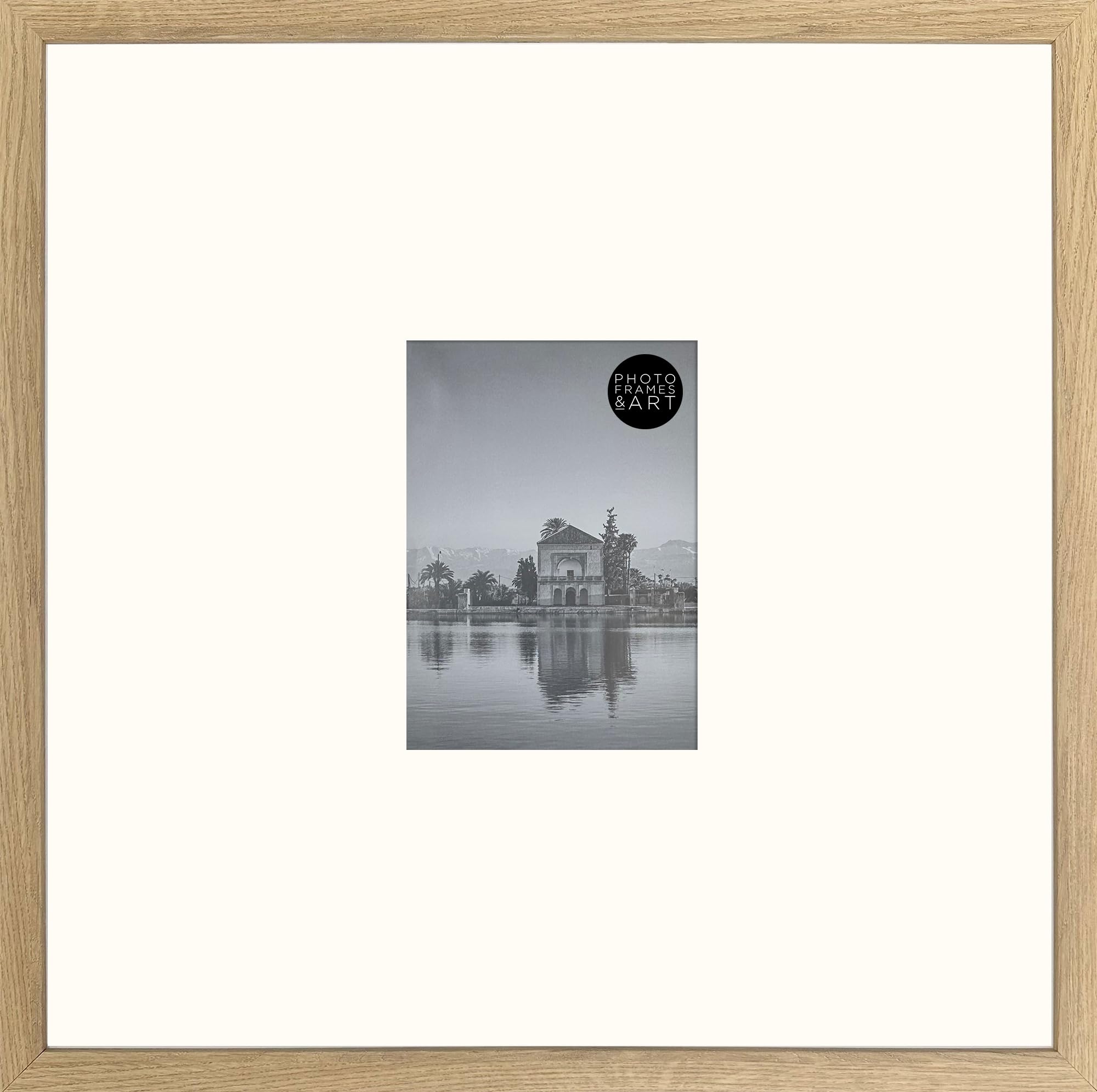 pf+a REAL WOOD Large Square Frame for 7x5 Photo - 18x18 Hartland Oak Effect Picture Frame — image 1