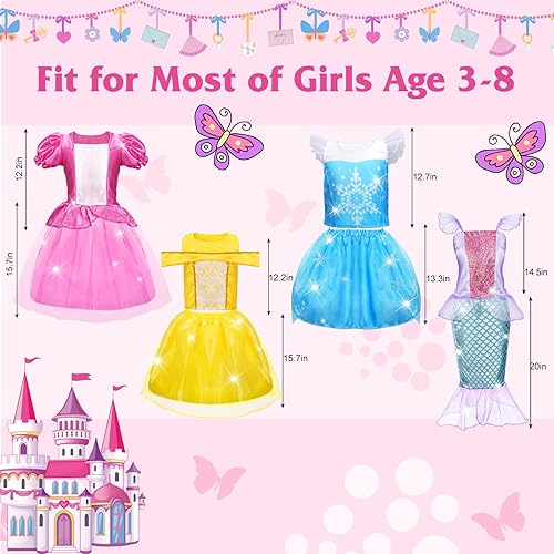 Miniatura 4 de Vestidos de princesa para niñas, disfraz de princesa para niñas de 3, 4, 5, 6, 7, 8, ropa de vestir para 3t-4t, 5t-6t, regalo de Halloween, Navidad,