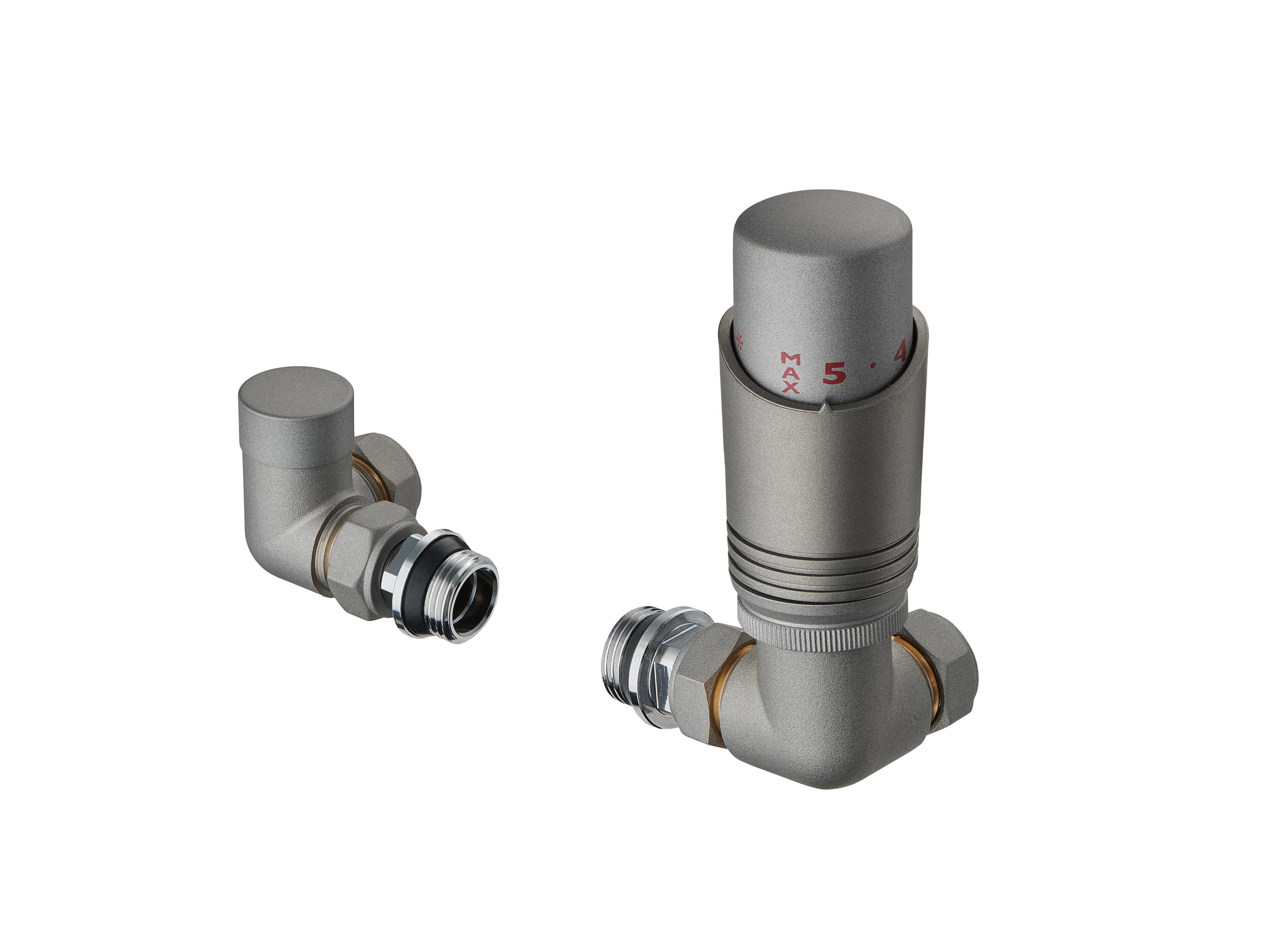 Terma Radiator Valve Set - Metallic Grey - 15mm
