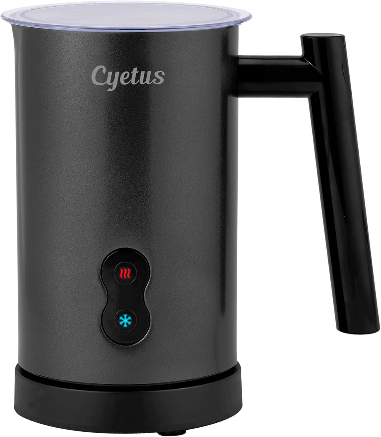 CYETUS Milk Frother, 4-in-1 Electric Milk Steamer, Automatic Warm and Cold Foam Maker Milk Warmer for Coffee, Latte, Cappuccinos, Macchiato, Stainless Steel, Black