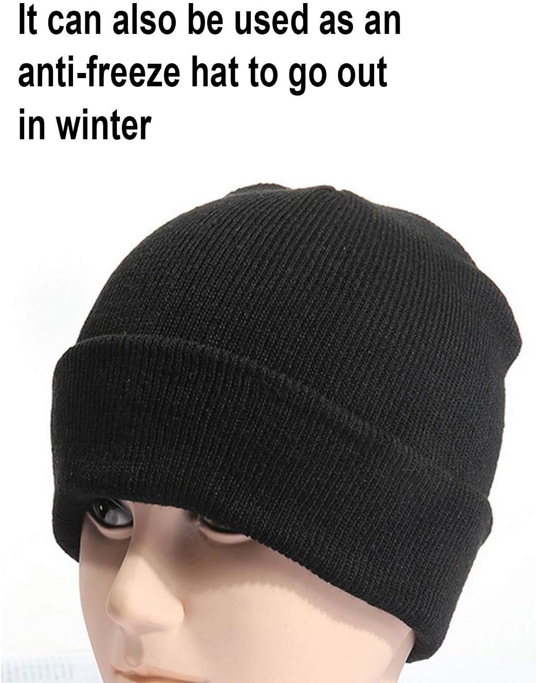 LuckkymeWinter Balaclava Warm Knit Full Face Mask, 3-Hole Knitted Full Face Cover Ski Mask(2 Pieces) Black, Large - Image 8