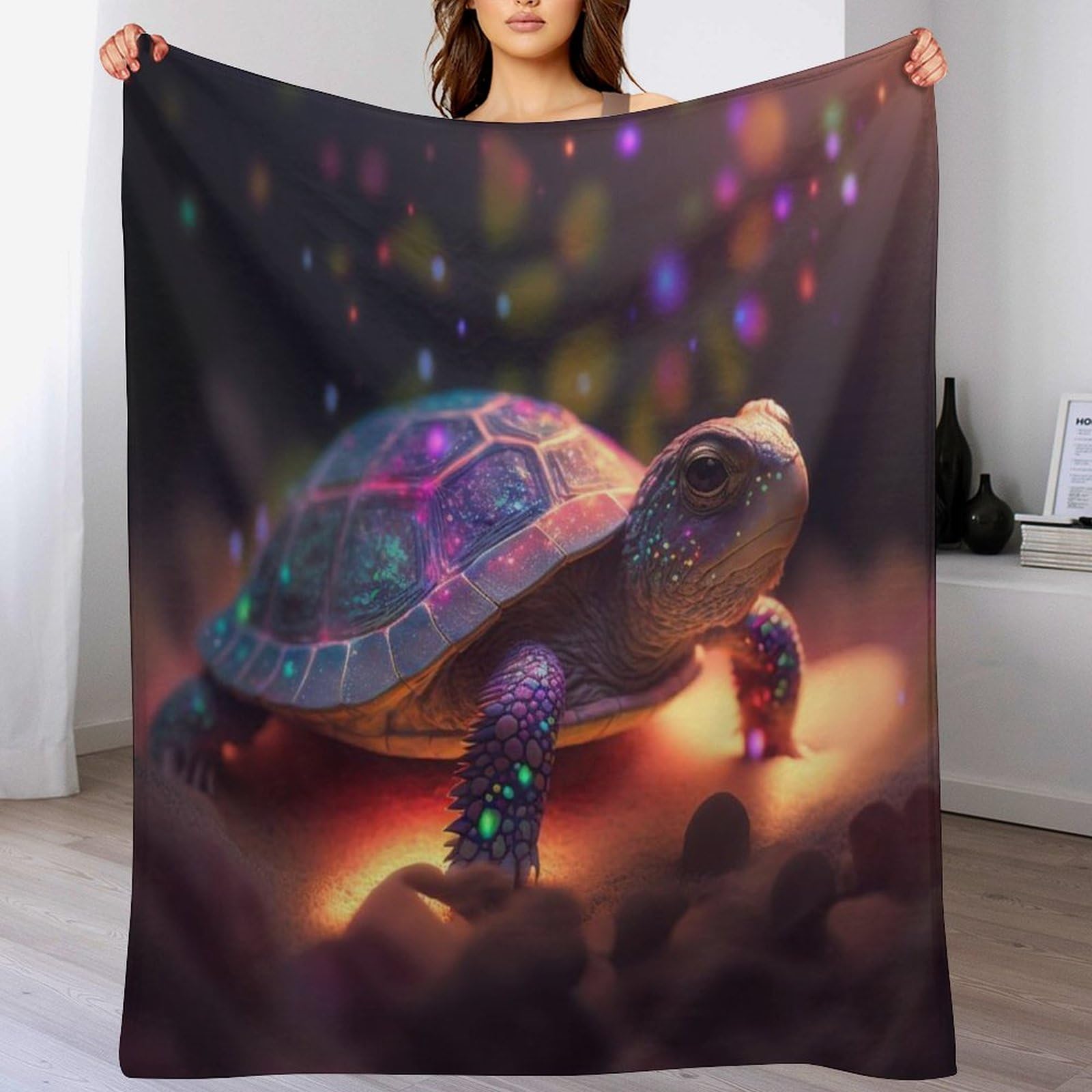 Couverture tortue flannel idéale pour cocooning sur canapé et soirées fraîches