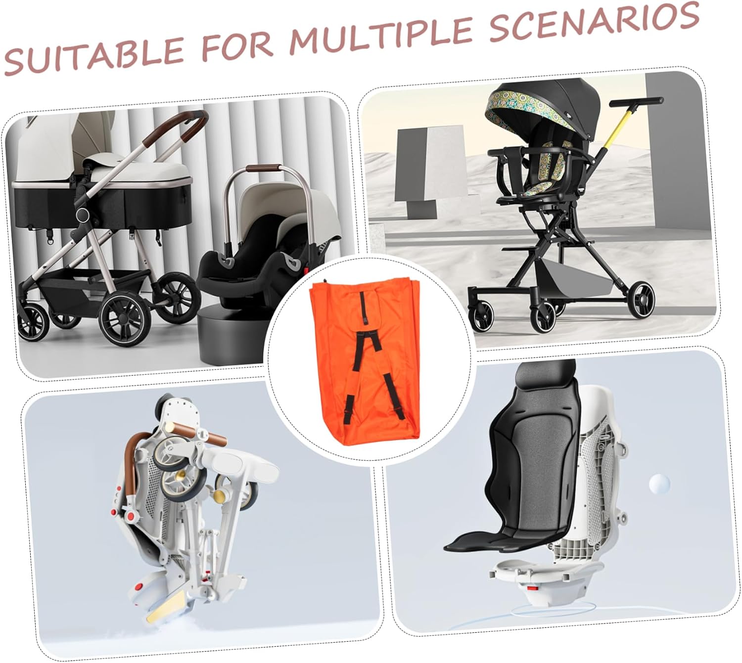 Ciieeo Stroller and Splashproof Carseat Cover for Airplane Use Capacity for Diapers Clothes Gear Accessory