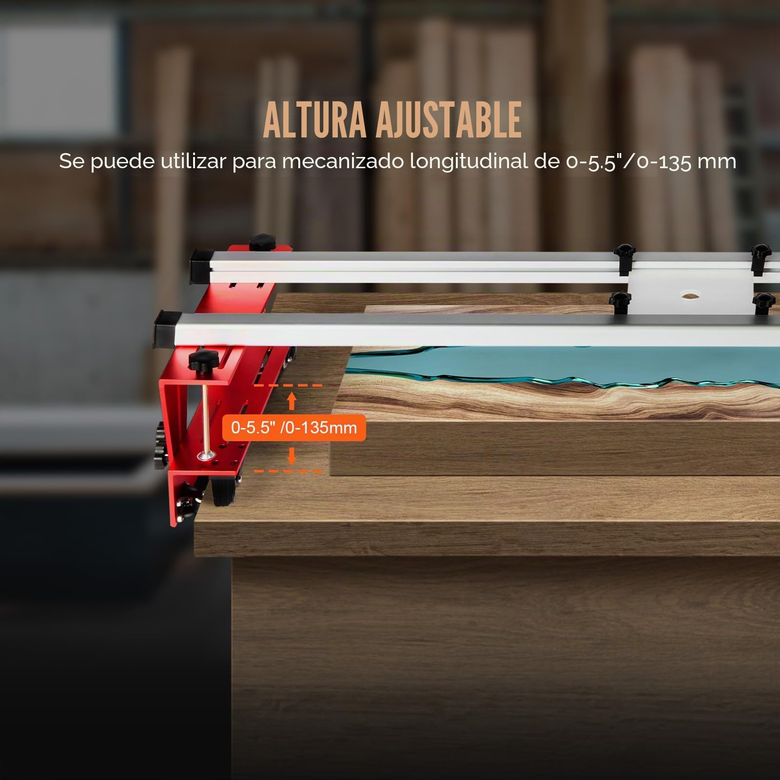 VEVOR Trineo Enrutador Plantilla Portátil para Aplanar Losas de 1625 mm Carpintería para Aplanar Losas Plantilla Guía de Losa Herramienta de Cepillado para Aplanar Madera Bricolaje