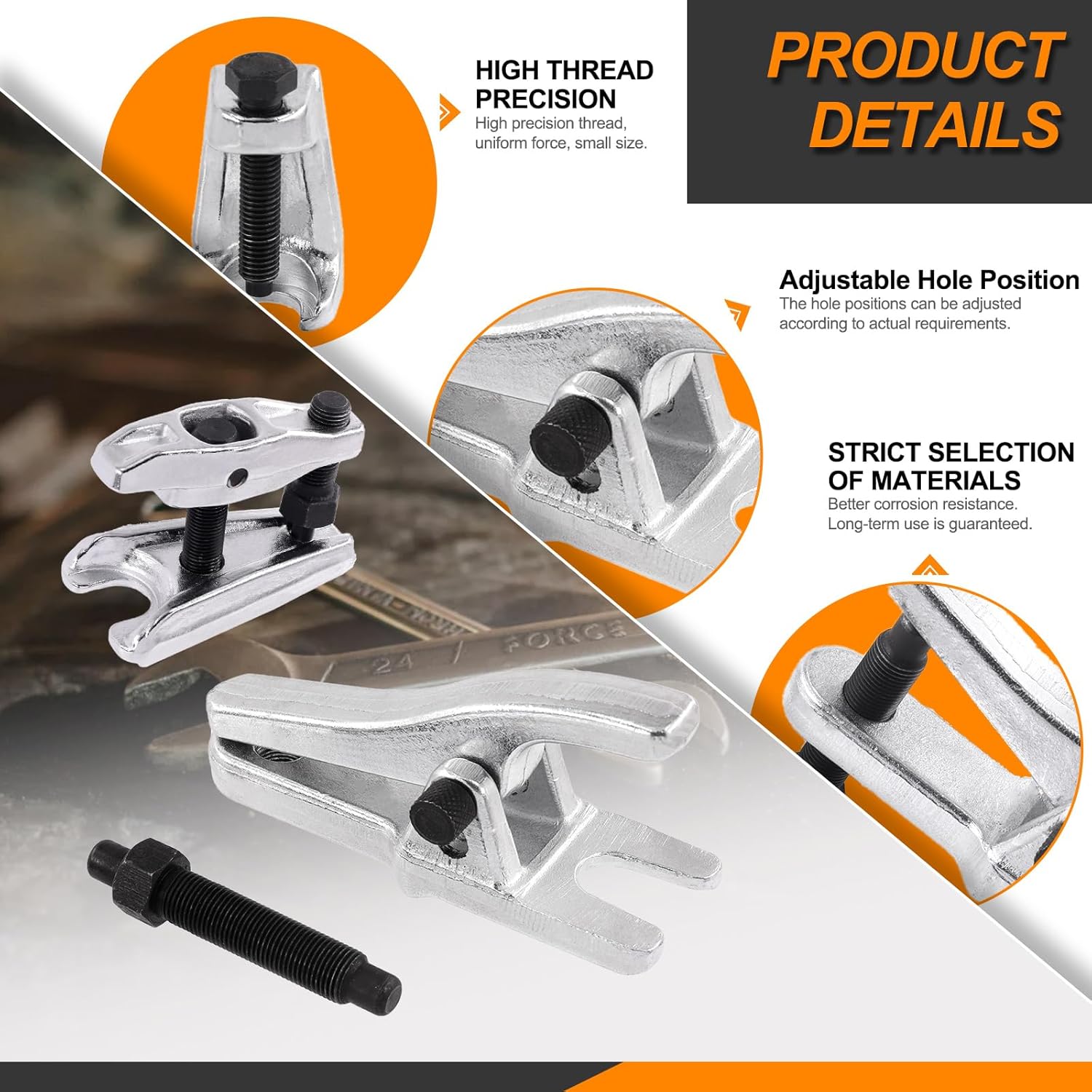 3Pcs Universal Ball Joint Separator Tools Set Including 2Pcs Heavy Duty Ball Joint Separators and 1Pc Tie Rod End Remover for Separating Arms, Tie Rods and Ball Joints on Cars, Trucks, ATVs