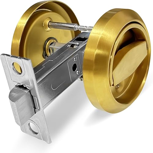 Miniatura 12 de Cerradura de puerta redonda empotrada, manija de puerta empotrada oculta de acero inoxidable 304, perilla de puerta de perfil bajo para puerta