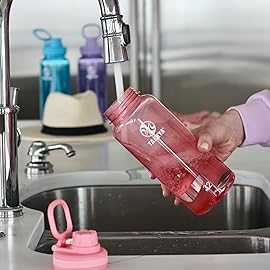 Takeya Tritan Sport Water Bottle with Spout Lid - BPA-Free & Dishwasher-Safe Water Bottle - Reusable Bottle with Lid Handle - Simple Leak-Proof Water Bottle - 32 oz, Flutter Pink
