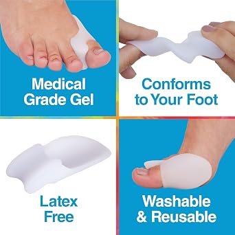 ZenToes Soft Gel Bunion Protector & Toe Separator, Premium Foot Care Cushion, Comfortable Support Padding for Relief During Walking, Discreetly Fits in Most Shoes, Pack of 4