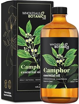 Camphor Essential Oil by Wholesale Botanics | Premium Grade 100% Pure Essential Oil | for Aromatherapy, Soaps, Lotions, Candles | Vegan & Cruelty Free 16 Fl. Oz.