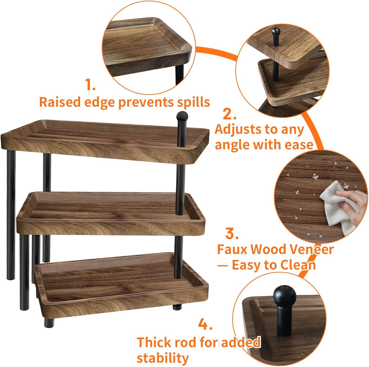 Serving Tray for Party, Cupcake Stand 3 Tiered Tray Stand Rotating Tiered Serving Tray Dessert Table Display Set Reusable Tiered Serving Platters for Cupcake, Veggie Fruit, Cookies, Dessert - Image 4