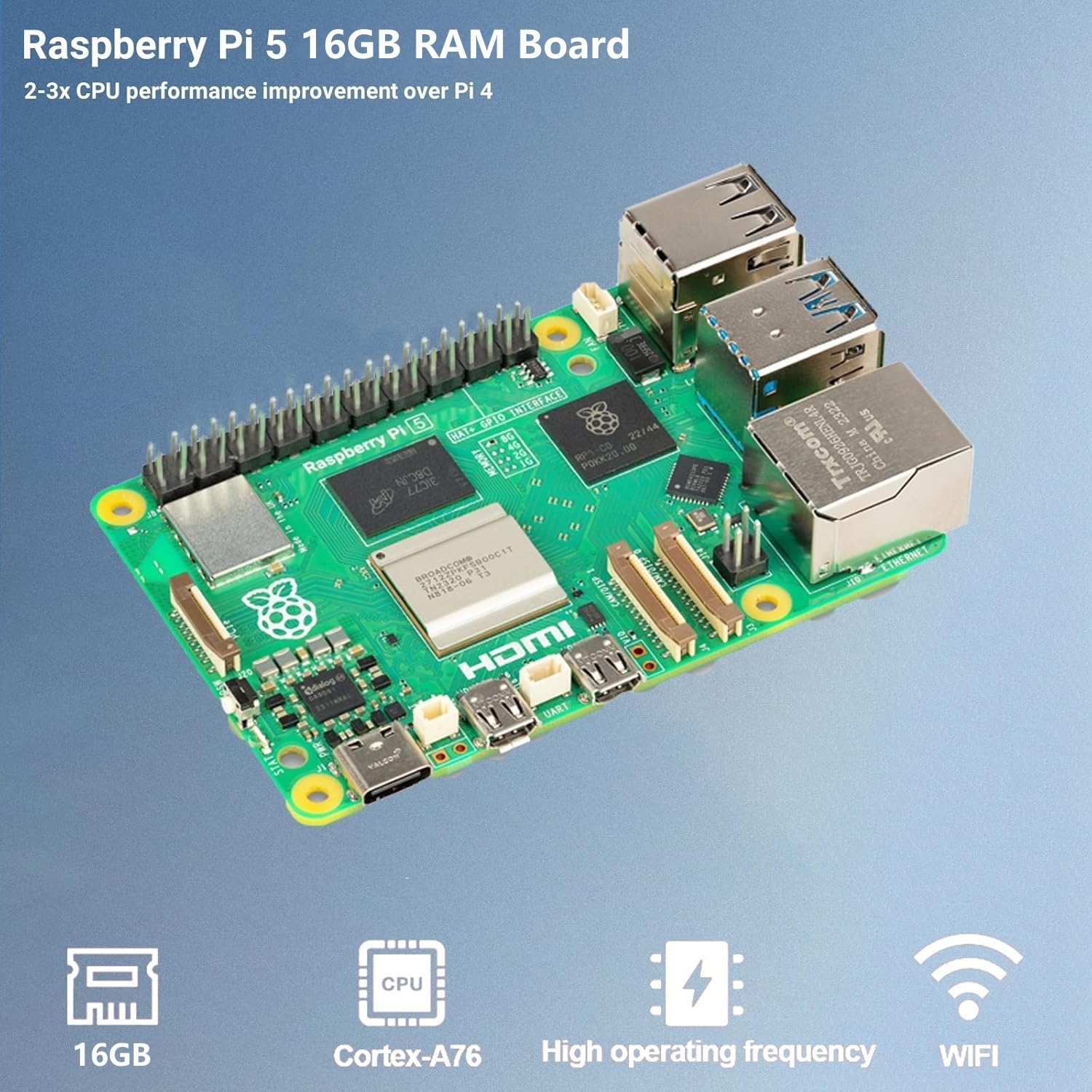 Amazon.com: RasTech Raspberry Pi 5 Kit 16GB RAM with Active Cooler