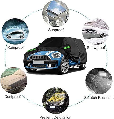 Miniatura 7 de Funda impermeable para auto Mini Cooper ClubmanCountrymanAll 4 210T 6 capas ajuste personalizado para interiores y exteriores con cremallera de
