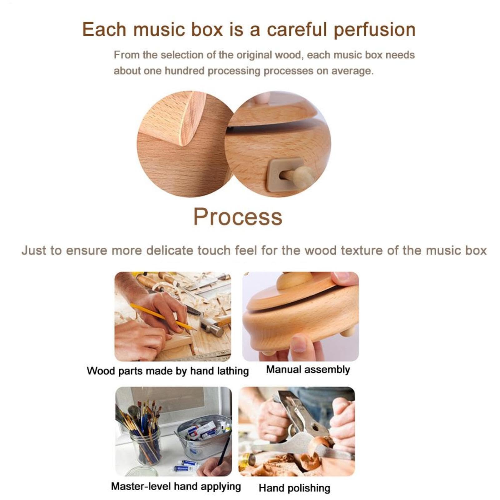 Carillon per bambini, carillon in legno | Scatola musicale per ballerina | del castello di Clockwork | Giocattoli di intrattenimento per bambini con musica elegante, adorabili ornamenti per presepe pe