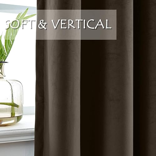 Miniatura 4 de Macochico Cortinas opacas extralargas de terciopelo con ojales, cortinas aislantes térmicas para loft, sala de estar, dormitorio, habitación de