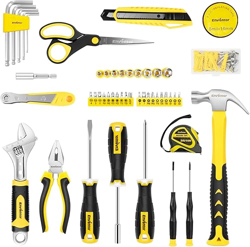 Miniatura 3 de ENVENTOR Kit de herramientas para el hogar, juego de herramientas básicas de reparación de automóviles para el hogar con caja de herramientas, kit