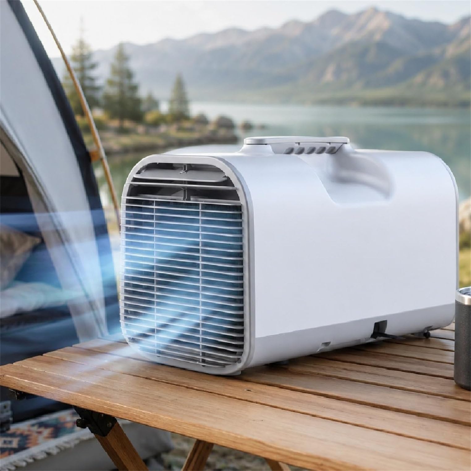 Nuxyyds Tent Air Conditioner - Portable AC for Camping with 5100 BTU Cooling, 3 Wind Speeds for Camping, RV, Tents & Small Room, Low Power Consumption Auto-Evaporation 5100BTU