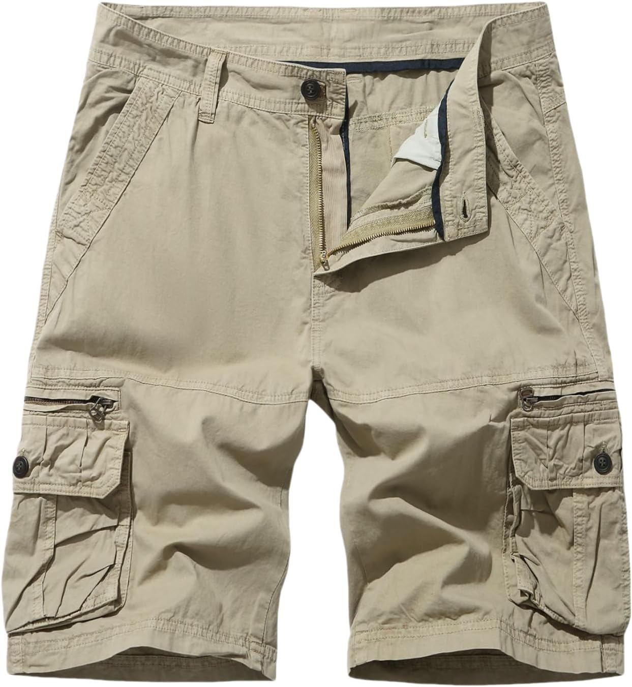 Men's Multi-Pocket Loose 5-Point Casual Mid-Length Workwear Beach Shorts