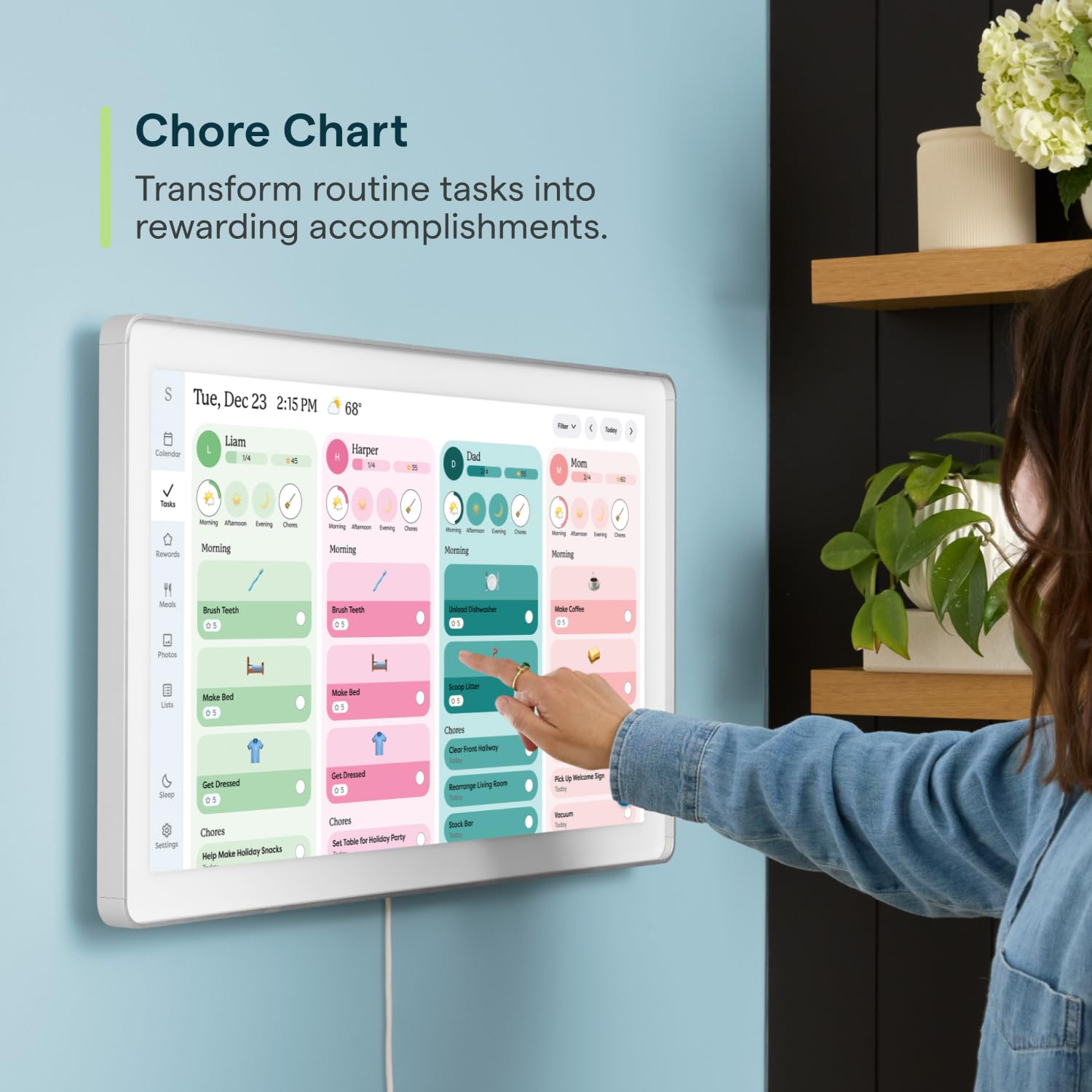 Maizoon Calendrier Électronique LCD Grand Format Rechargeable – Horloge Numérique, Écriture Effaçable, Alarme, Température/Humidité – Idéal Bureau, Maison, Étudiant