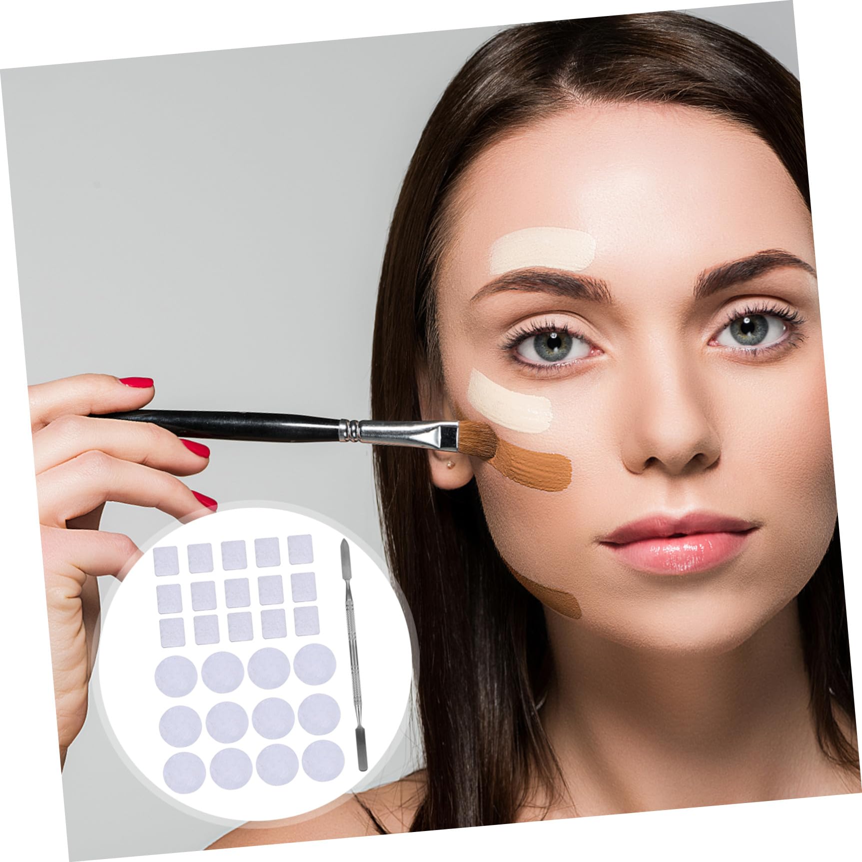 Didiseaon 168pezzi Adesivi Magnetici Per Palette Makeup Con Spatola Professionali Per Ombretti e Cosmetici Per e Personale