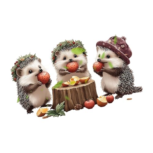 Adhesive Holiday Decors PVC Sticker with Colorful Bunnies Hedgehogs and