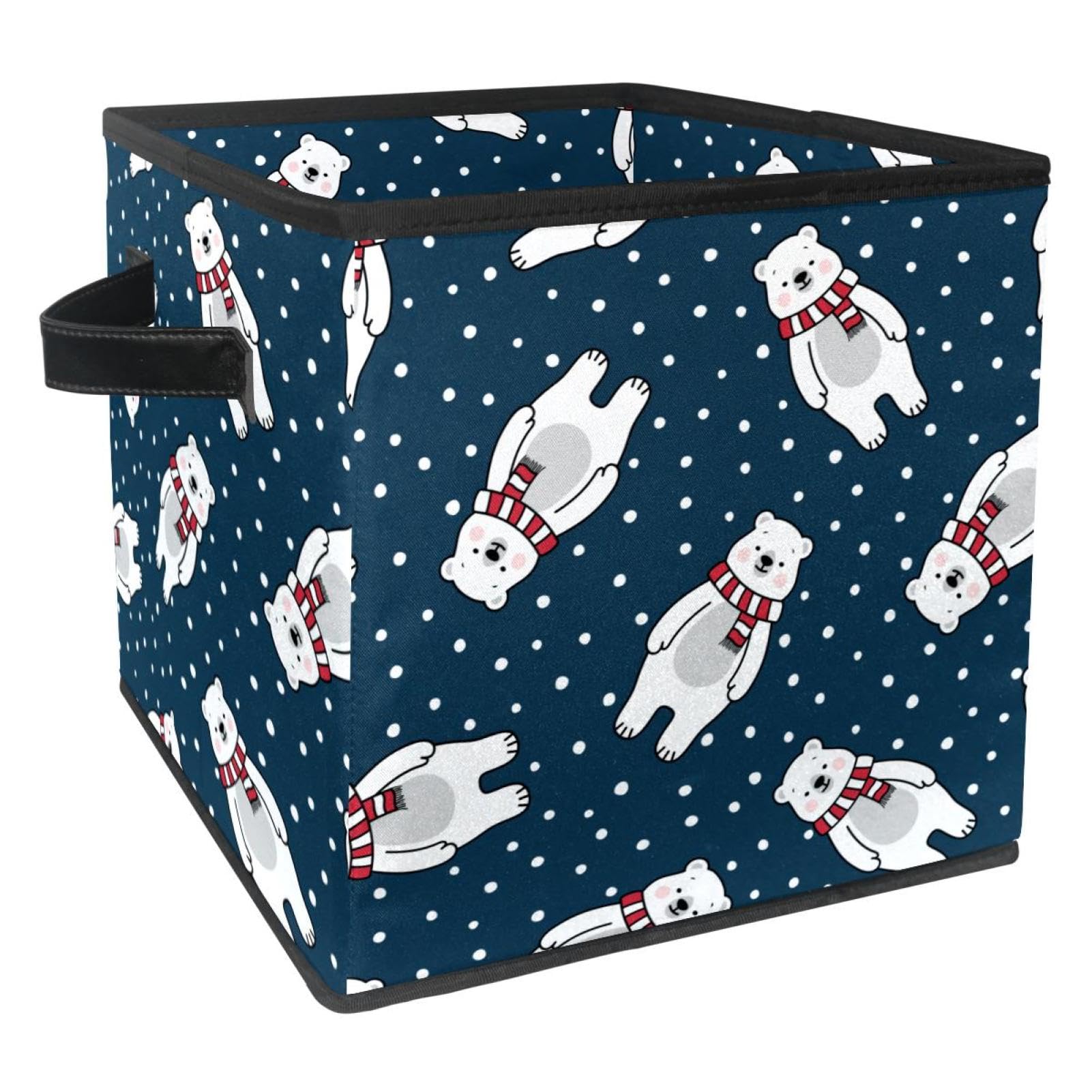 Boîte de rangement pliable en tissu ours polaire panier cube pour placard