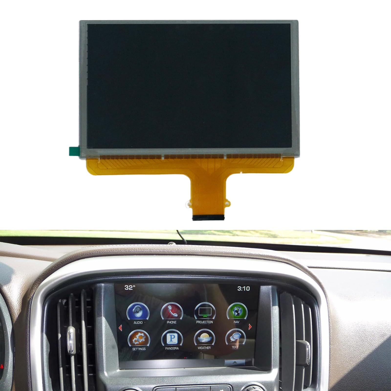 8“ LCD Touch Screen for 2015-2018 Chevrolet Silverado Suburban Tahoe and GMC Yukon Sierra Replacement DJ080PA-01A, Glass Digitizer Navigation Radio