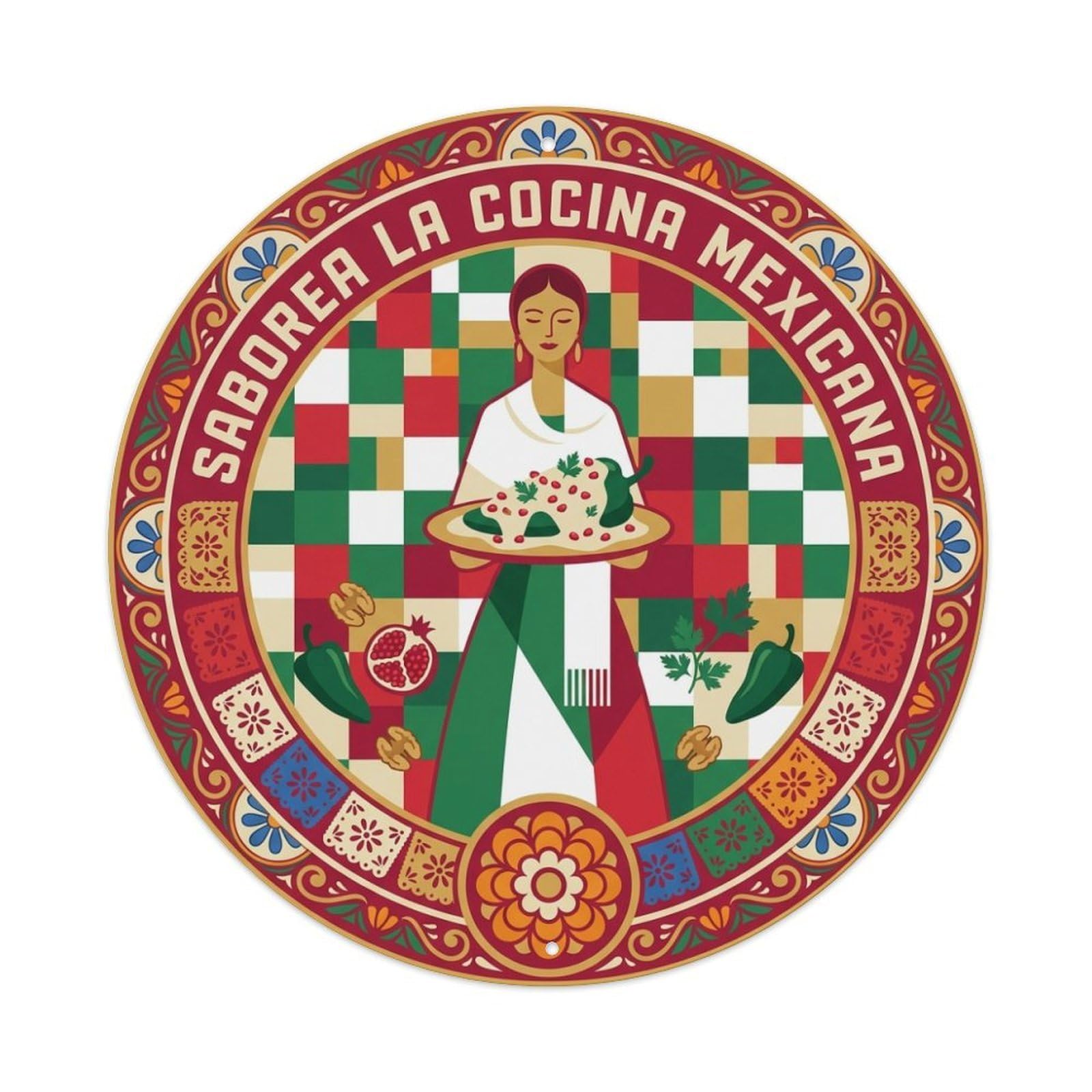 Culinary Travel Mexican Cuisine Chiles En Nogada Metal Tin Sign