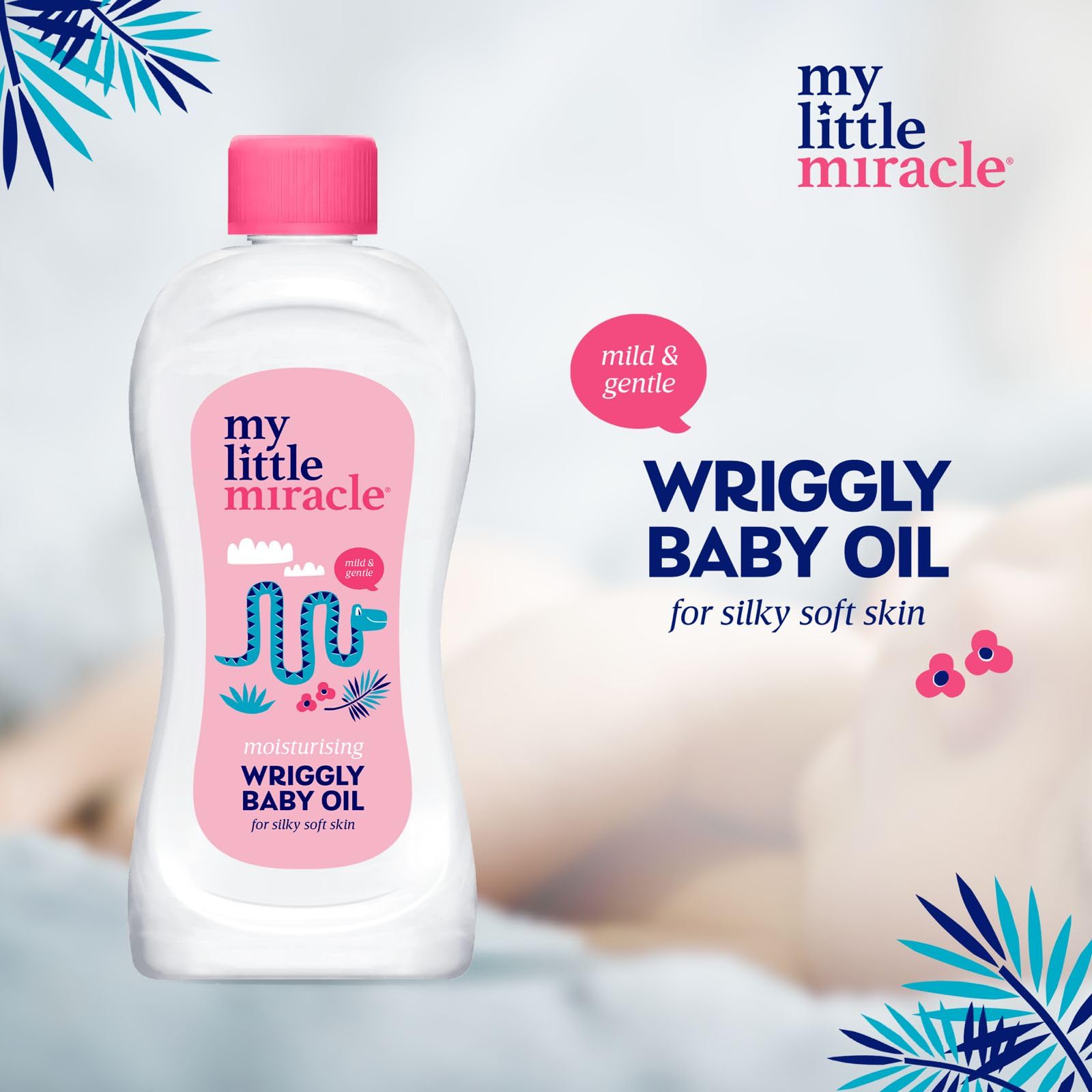 My Little Miracle Wriggly Baby Oil, Moisturises & Protects Delicate Skin, Gives Soft Silky Skin 500ml, Pink, 500 ml (Pack of 1) - Image 3