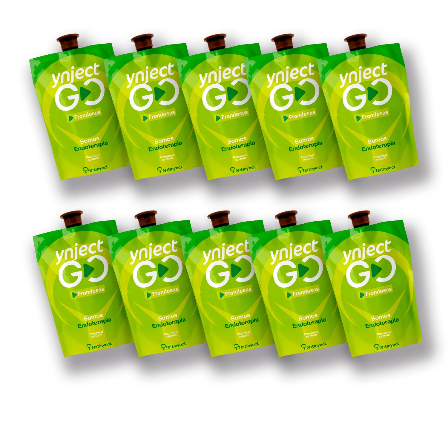 Pack x10 Ynject GO Frondosas + Conectores Incluidos | Endoterapia contra Pulgón, Galeruca, Mosca Blanca, Psila, Cochinilla, Cameraria, Barrenillo | Inyección al Tronco Sin Insecticida