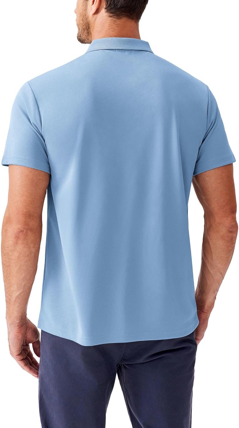 PINSPARK Golf Polo Shirts for Men Quick Dry Short Sleeve Collared Shirt Slim Fit Casual Solid Stylish Polos Shirt - Image 4