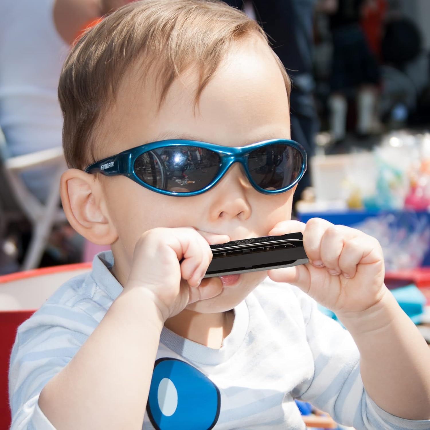 Harmonica JDR - Harmonica diatonique de blues en clé de do à 10 trous pour adultes,débutants, enfants, musiciens - Convient pour toutes les occasions : blues, folk, jazz et pop (noir