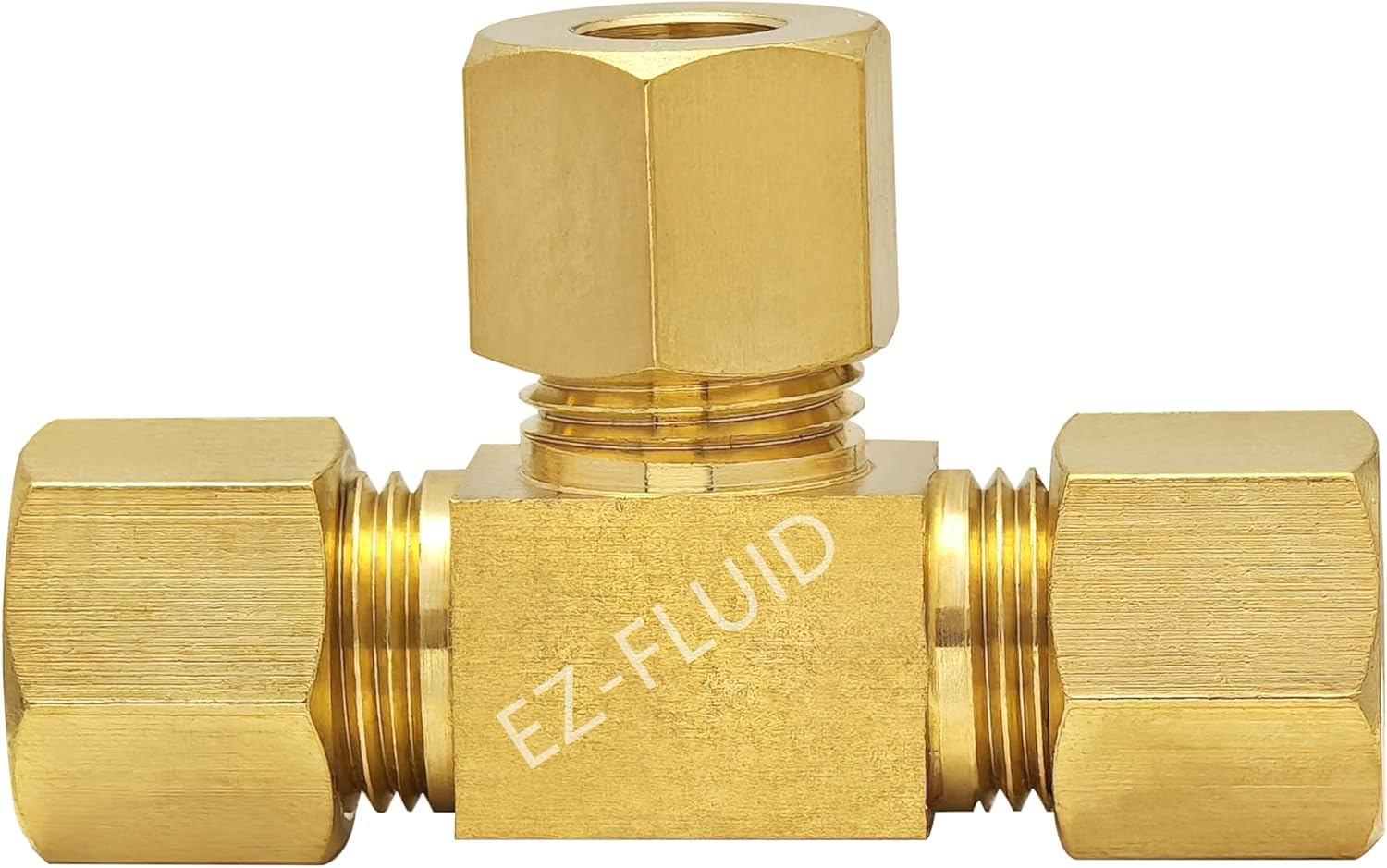 (10) EZ-Fluid 1/4" Compression 90 Degree Elbow,Lead-Free Brass Union Coupling Fittings Connector,Compression Tube Fitting Safe for Drinking water Plumbing