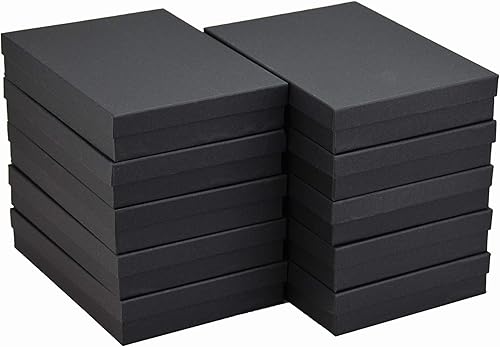 JPB - Joyeros rellenos de algodón negro mate, número 75 (paquete de 10) 7 pulgadas x 5 pulgadas