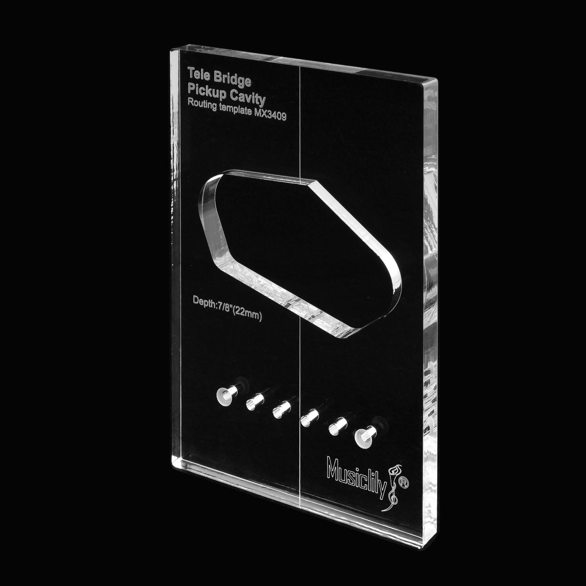 Musiclily Template CNC Per Manico Basso - Modello Acrilico Per Bassi Short-scale Musicmaster/Mustang - 4