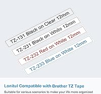 Vista 9 de Paquete de 4 cintas TZ de 0.47 pulgadas compatibles con Brother TZe-231 TZe131/232/233 P Touch cinta de etiquetas 0.472 in 0.47 laminada