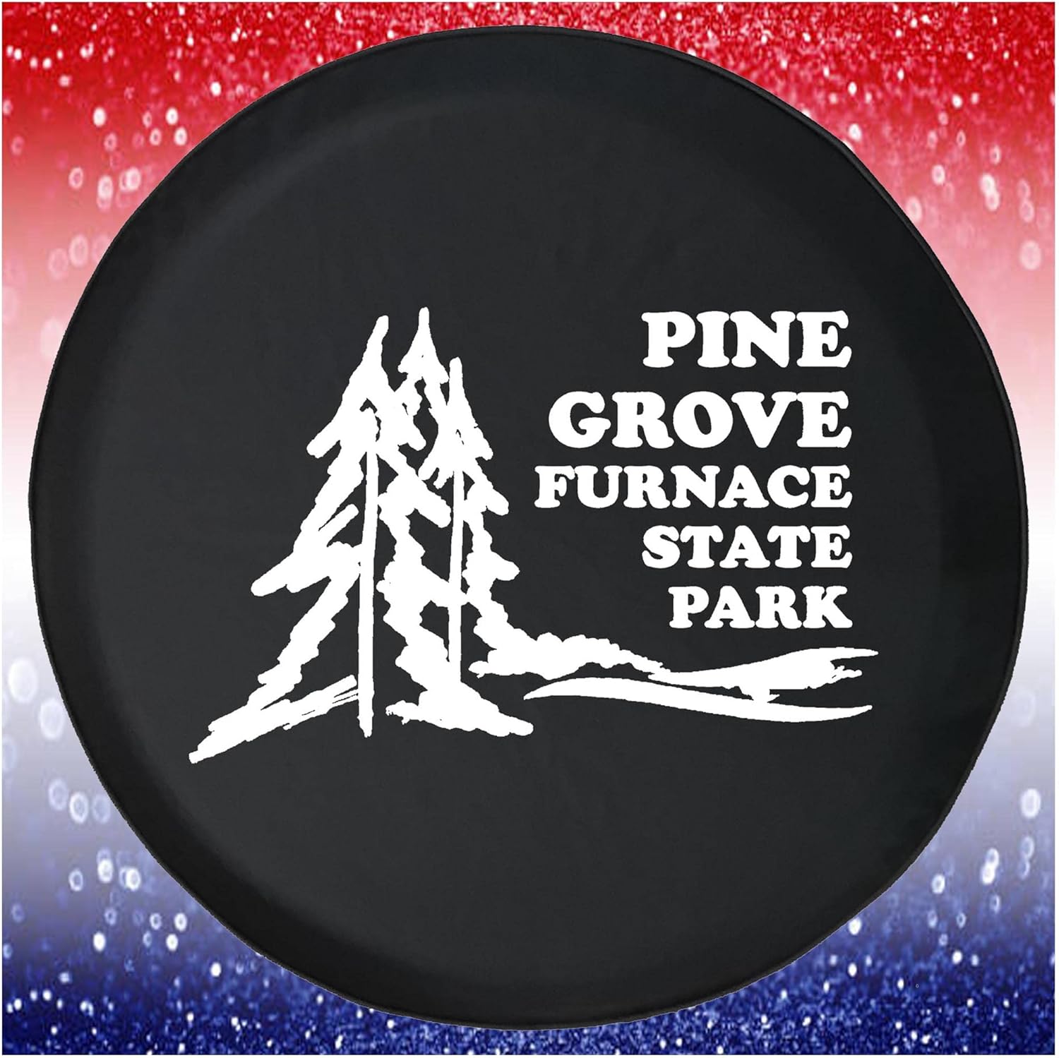 Spare Tire Cover Pine Grove State Park Black Accessories for Trailers Trucks SUVs RV Campers 28-29 Inch