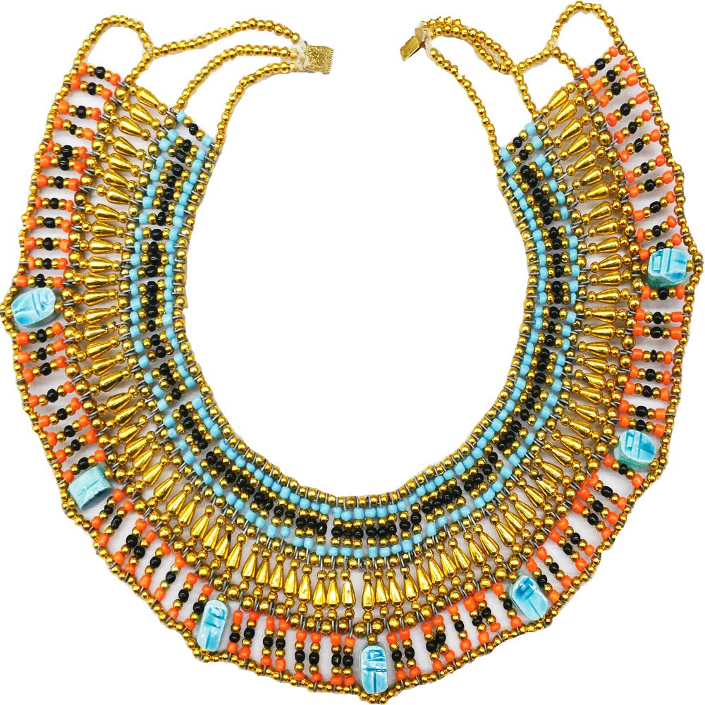 Brustkette Modell Kleopatra, antikes Ägypten, handgefertigt in Ägypten, ideal für Karneval und Bauchtanz, Maße: 28 cm breit und 14 cm Innenraum, Ref. 12M