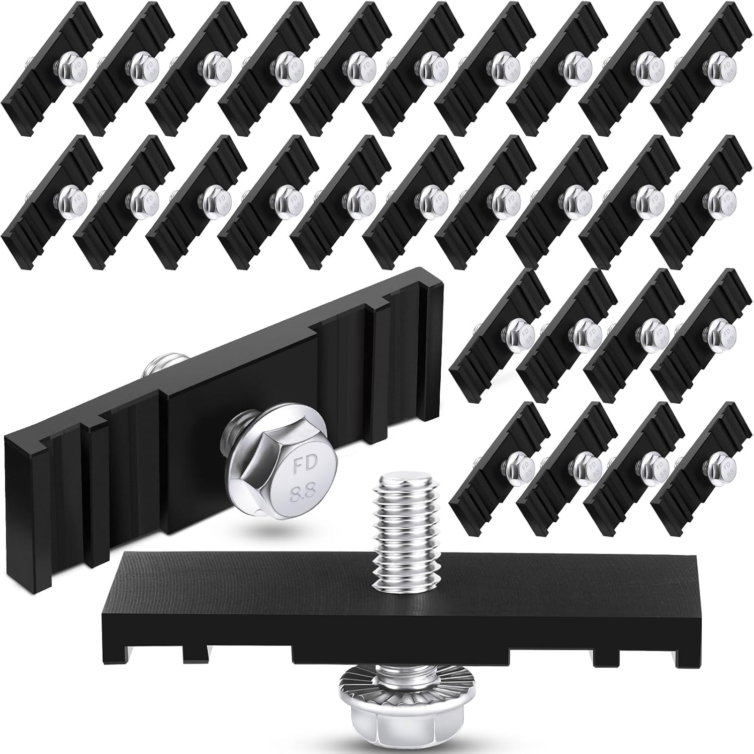 Tandefio 30 Sets Chain Link Fence Sign Mounting Bracket for Chain Link Fence Sign Clip Fastener with Bolts for Banner Display, Yard, Business, Events, Easy Installation Mounting Bracket
