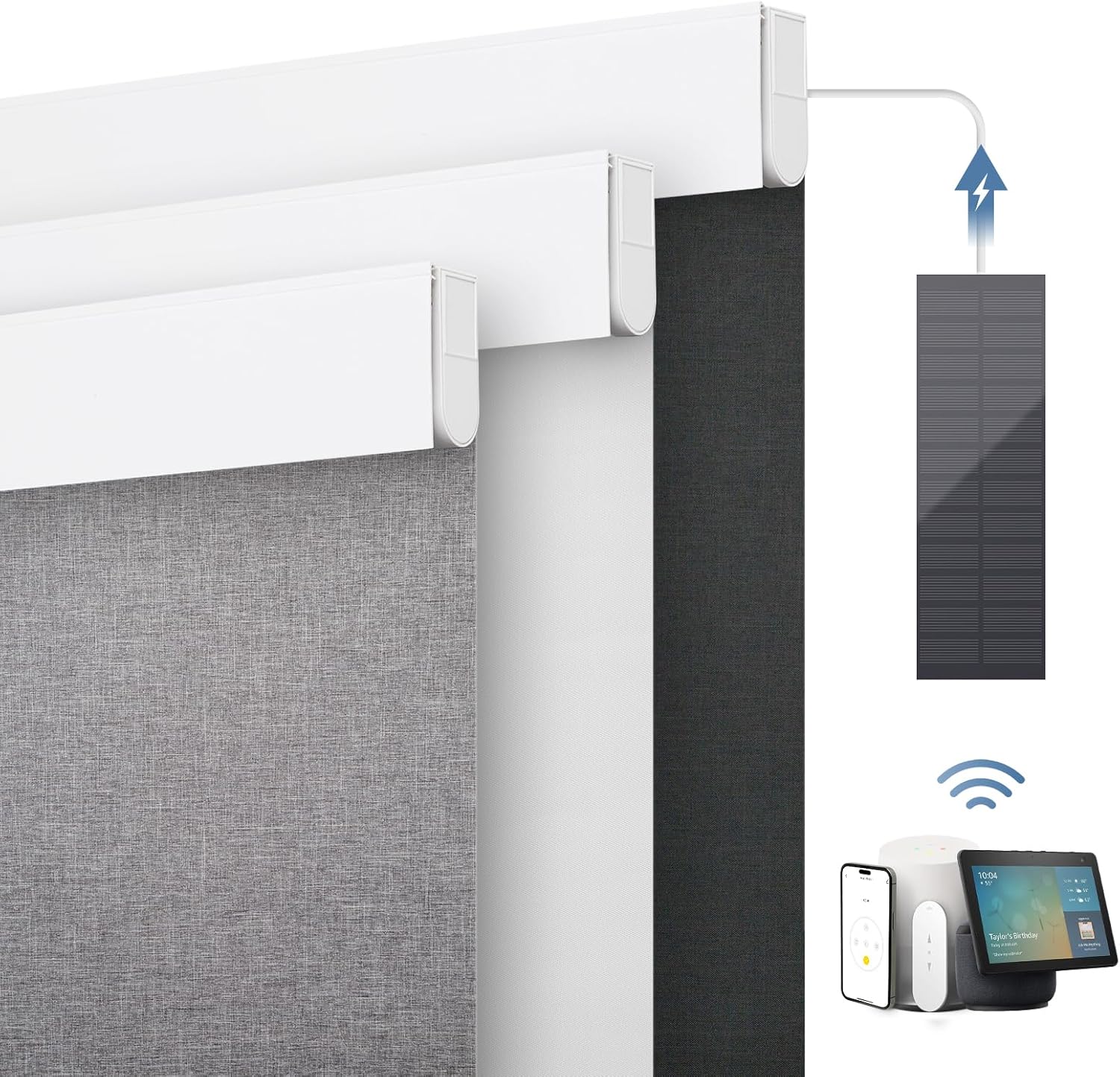 DENFOON Motorized Blinds with Remote control, Custom Blackout Smart Blinds [with Cover],Electric
