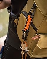 Vista 6 de Survival Keychain Fire Starter w/Flint Striker Paracord Whistle Keyring for Hiking Camping Fishing Hunting