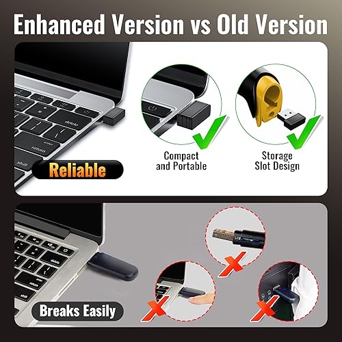 Miniatura 35 de Tera - Escáner de código de barras inalámbrico láser 1D 2 en 1 (2.4 GHz inalámbrico + USB 2.0 con cable) con indicador de nivel de batería, portátil