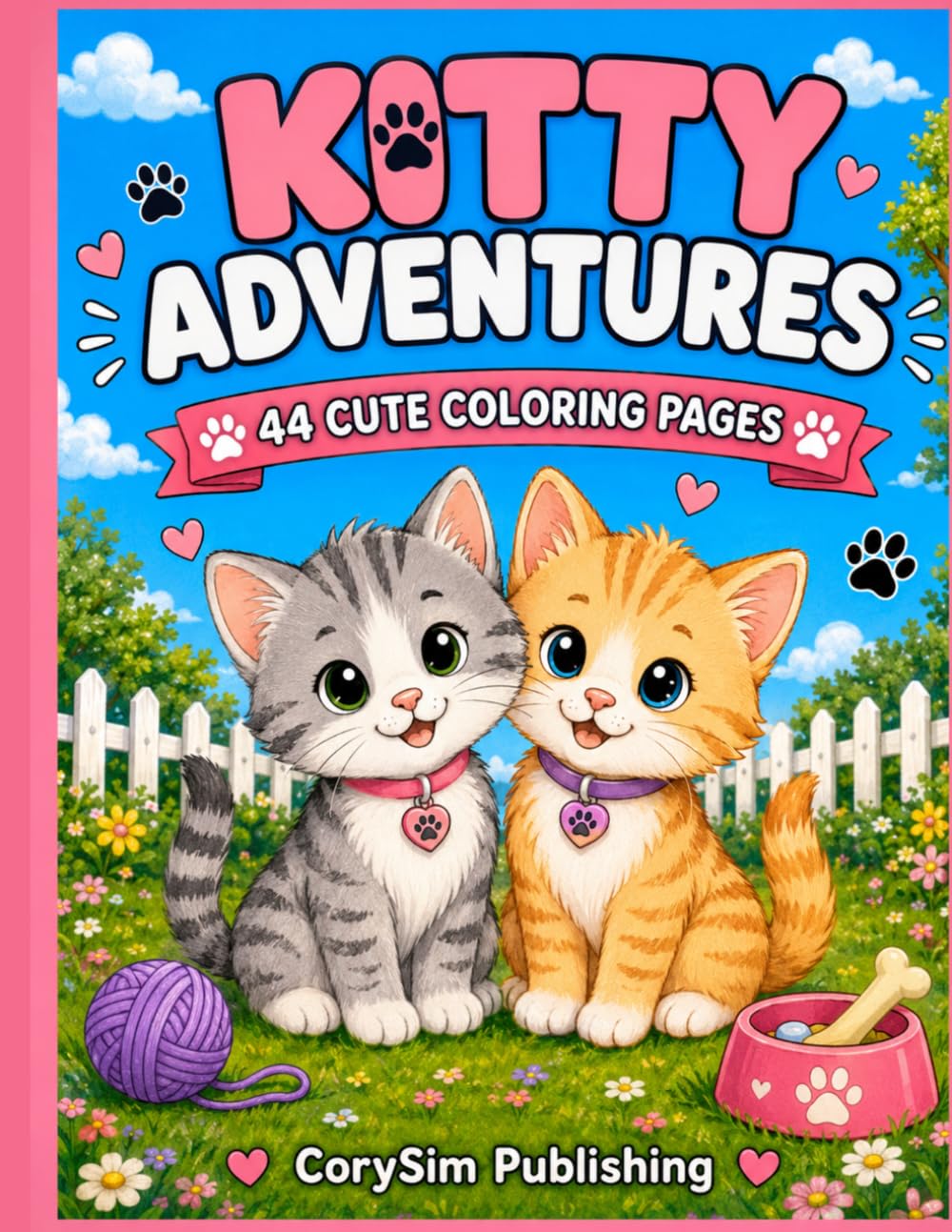 Little Kitty Adventures: 44 Fun and Easy Coloring Pages