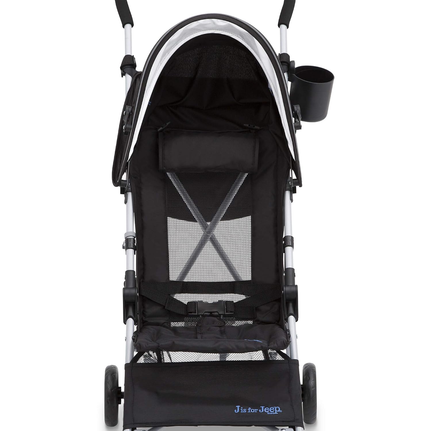 Jeep North Star Stroller – Lightweight Stroller Features Parent Organizer, Cup Holder and Cool-Climate Mesh Seat, Black with Royal Blue, 1 Count (Pack of 1)