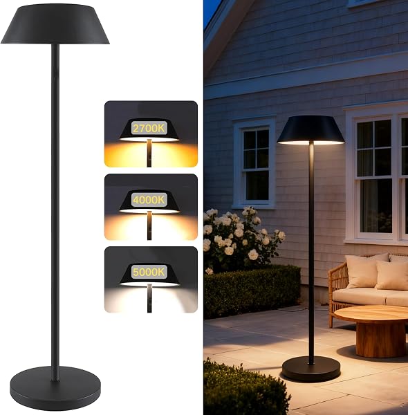 Bobcat Lighting Outdoor Solar Powered Floor Lamp for Patios, Decks, Outdoor Living Spaces, Reading - Tall, Ultra Bright,