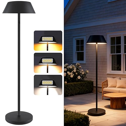 Outdoor Solar Powered Floor Lamp for Patios, Decks, Outdoor Living