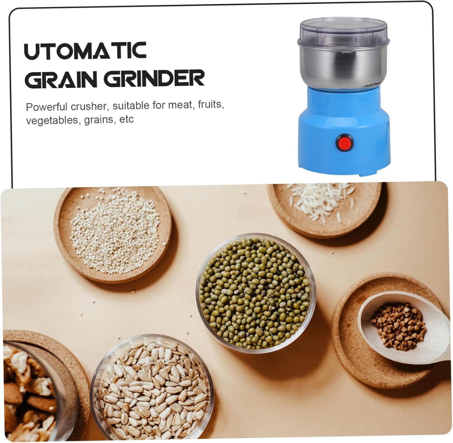 Electric Coffee Grinder Burr Bean Grinder Kitchen Tool Automatic Stainless Steel