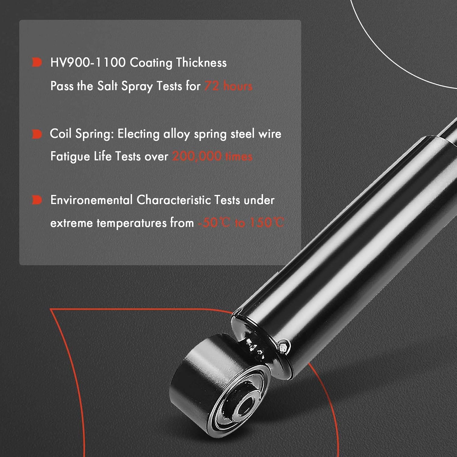 A-Premium Rear Strut Shock Absorbers Compatible with Audi TT Quattro 2000 2001 2002 2003 2004 2005 2006, 2-PC Set