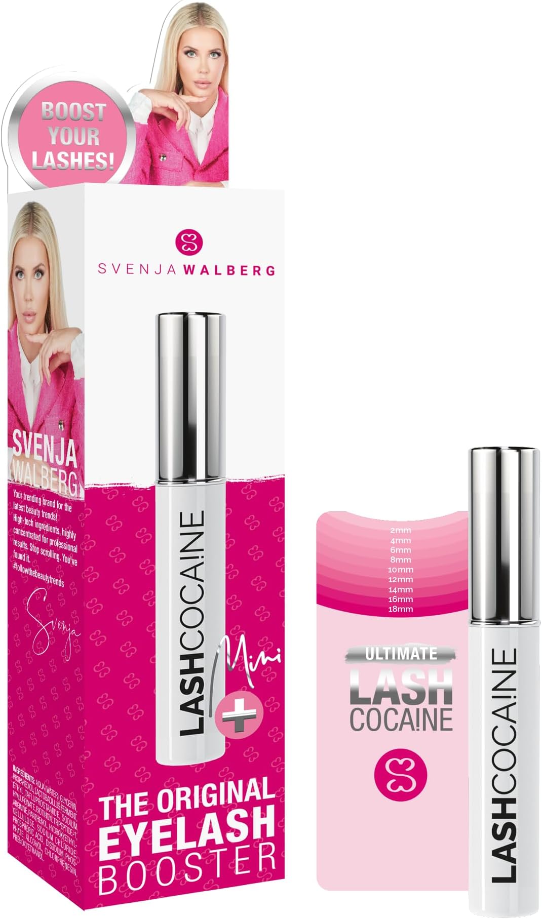 Svenja Walberg Mini LASHCOCA!NE eyelash growth serum to grow longer & fuller eyelashes | vegan lash enhancing serum | test winner ''VERY GOOD'' for eyelash extensions | long eyelashes , 1 ml